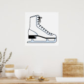 white ice schaats vectorafbeelding poster (Keuken)
