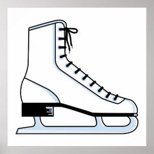 white ice schaats vectorafbeelding poster