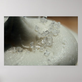 White Icing with Sugar Closeup Photo Poster