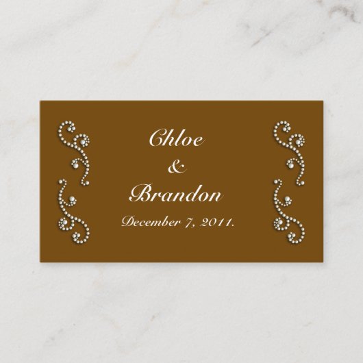 White Icking on Chocolate Wedding Website Card Informatiekaartje (Voorkant)