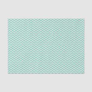 White Ikat Chevron over Mint Achtergrond Tissuepapier