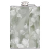 White Impressionist Botanical Art met naam Heupfles (Achterkant)