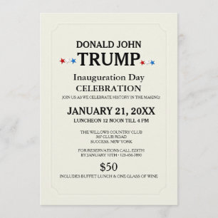 White Inauguration Invitation Kaart