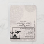 White India Passport bruiloft uitnodiging (Voorkant / Achterkant)