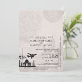 White India Passport bruiloft uitnodiging (Staand voorkant)