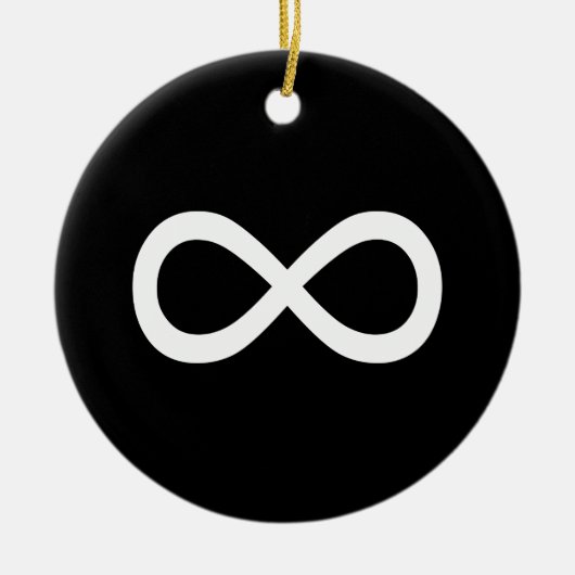 White Infinity-symbool Keramisch Ornament (Voorkant)
