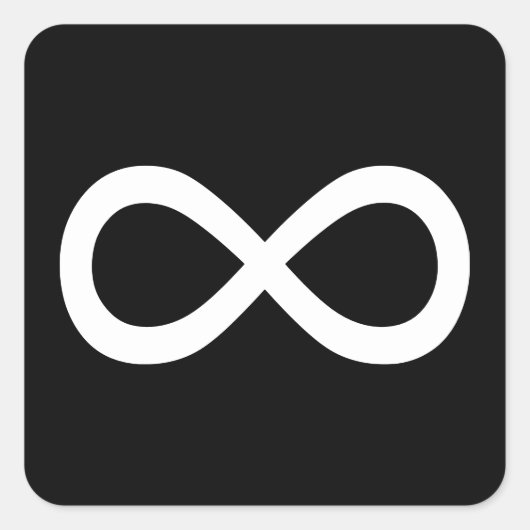 White Infinity-symbool Vierkante Sticker (Voorkant)