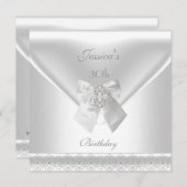 White Invitation White 30th Birthday party (Devant / Derrière)