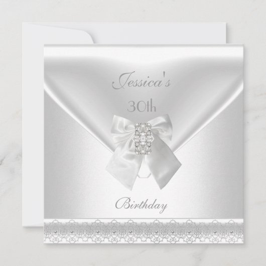 White Invitation White 30th Birthday party (Devant)
