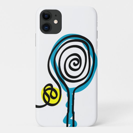 White iPhone case cover met tennisontwerp (Achterkant)