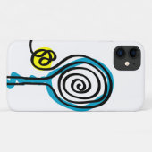 White iPhone case cover met tennisontwerp (Achterkant (horizontaal))