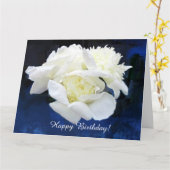 White Japanese Peonies Carte de voeux Anniversaire (Fleur jaune)