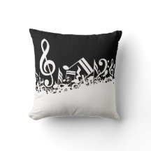 White Jumked Musical Notes op zwart