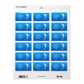 White Jumping Dolphin with Bubbles Address Lable Etiket (Full Sheet)