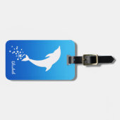 White Jumping Dolphin with Bubbles Bagagelabel (Voorkant horizontaal)