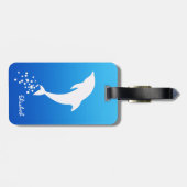 White Jumping Dolphin with Bubbles Bagagelabel (Achterkant horizontaal)