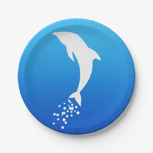 White Jumping Dolphin with Bubbles Paper Bord (Voorkant)