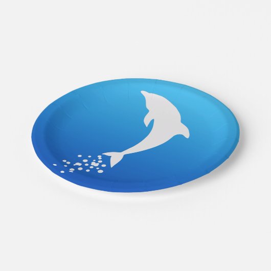 White Jumping Dolphin with Bubbles Paper Bord (Gekanteld)