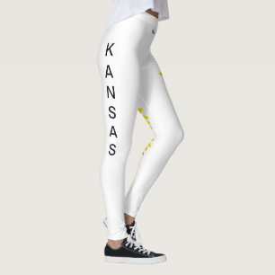 White Kansas State Flower Leggings de tournesol