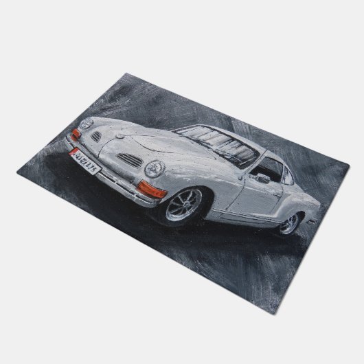 White Karmann Ghia Doormat Deurmat (Schuin)