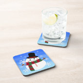 White kerst Snowman Bier Onderzetter (Rechterzijde)