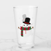 White kerst Snowman Glas (Achterkant)