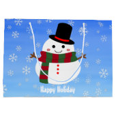 White kerst Snowman Groot Cadeauzakje (Achterkant)