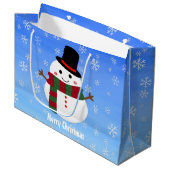 White kerst Snowman Groot Cadeauzakje (Voorkant Gekanteld)