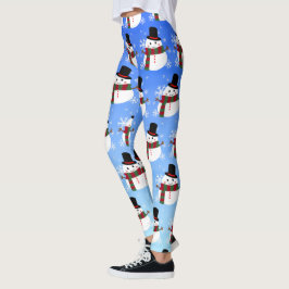 White kerst Snowman Leggings