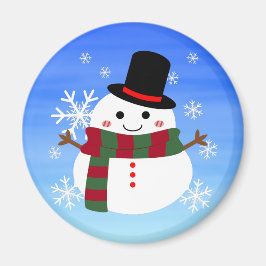 White kerst Snowman Magneet