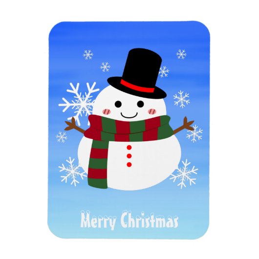 White kerst Snowman Magneet (Verticaal)