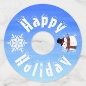 White kerst Snowman Wijnglaslabel (Achterkant)