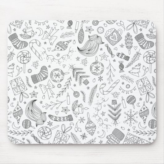 White Kerstdoodles Muismat (Voorkant)
