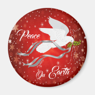 White Kerstdove Magnet Magneet