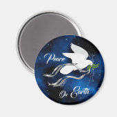 White Kerstdove Magnet Magneet (Voorkant / Achterkant)