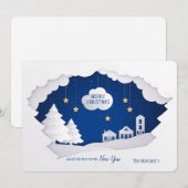 White Kerstfeestdag Kaart (Voorkant / Achterkant)