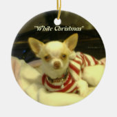 "White Kerstmis" Chihuahua Tree Ornament (Voorkant)