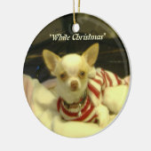"White Kerstmis" Chihuahua Tree Ornament (Links)