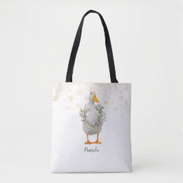 White Kerstmis Duck Canvas tas