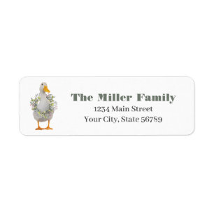 White Kerstmis Duck Etiket