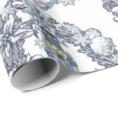 White Kerstmis Nutcracker Wreath Cadeaupapier (Rol Hoek)