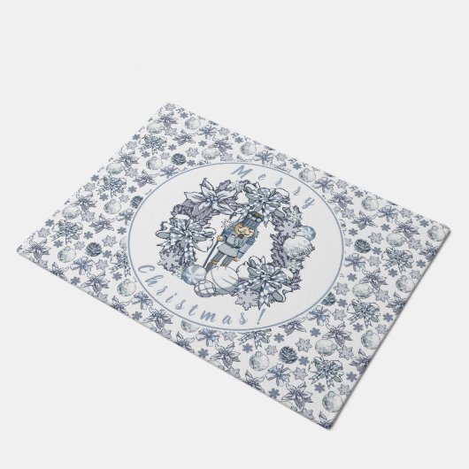 White Kerstmis Nutcracker Wreath Deurmat (Schuin)