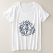 White Kerstmis Nutcracker Wreath Grote Maat T-shirt (Design voorkant)