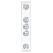 White Kerstmis Nutcracker Wreath Medium Tafelloper (Voorkant)