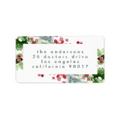White Kerstmis Simple Holiday-adres Etiket (Voorkant)