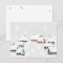 White Kerstwinter Snowy Day Illustratie Mini