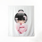 White Kimono Kokeshi Doll - Cute Geisha Girl