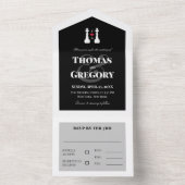 White King Chess Pineersels Gay Wedding All In One Uitnodiging (Binnen)
