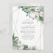 White King Protea Orchids Tropical Floral Wedding Kaart (Voorkant / Achterkant)