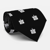 White King-schaakstuk stropdas voor speler (Opgerold)